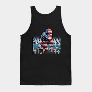 American Military Soldier and USA Flag by focusln Tank Top